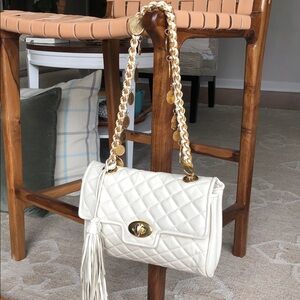 PAOLA by PdL Firenze Genuine Quilted leather Shoulder Bag Gold coin Strap